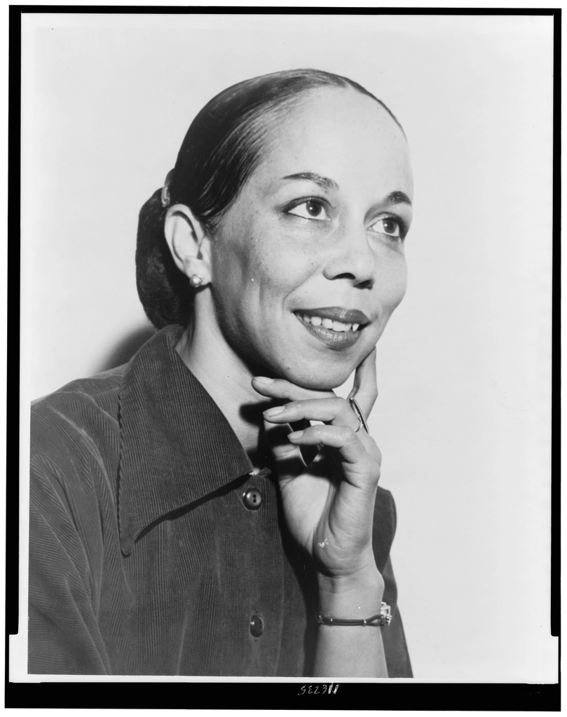 Janet Collins, head-and-shoulders portrait, facing