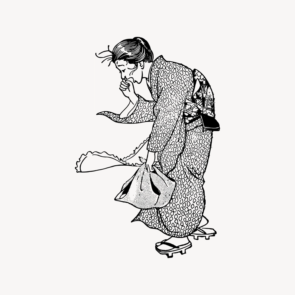 Japanese woman clipart, drawing illustration