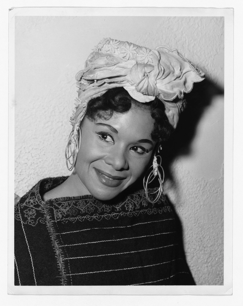 Katherine Dunham, head-and-shoulders portrait, facing
