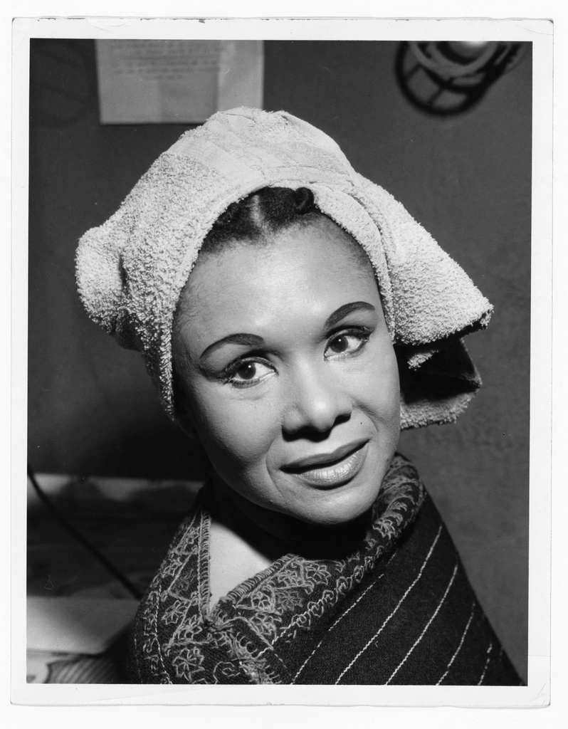 Katherine Dunham, head-and-shoulders portrait, facing