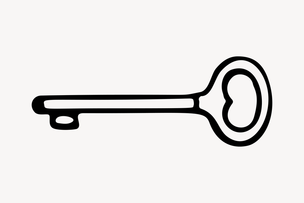 Key clipart, drawing illustration vector
