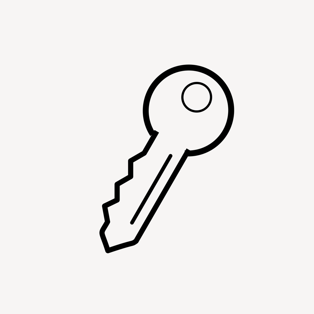 Key line art collage element