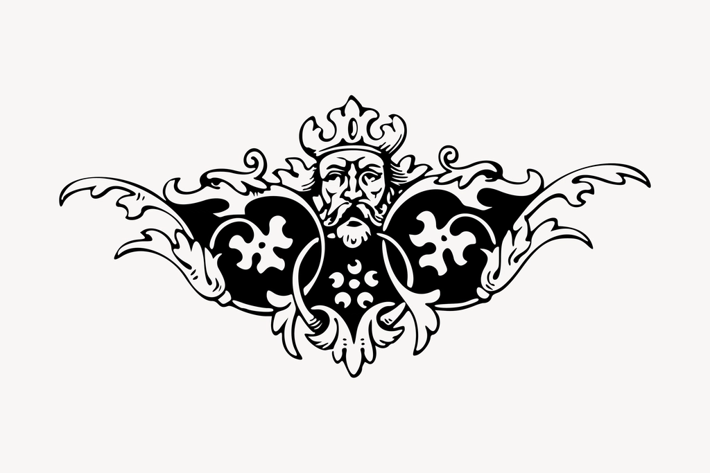 King ornament clipart, drawing illustration