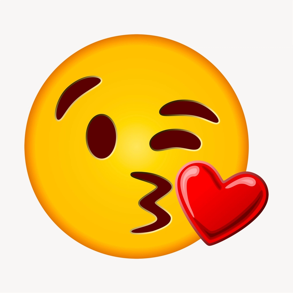 Kiss emoji clipart, social media