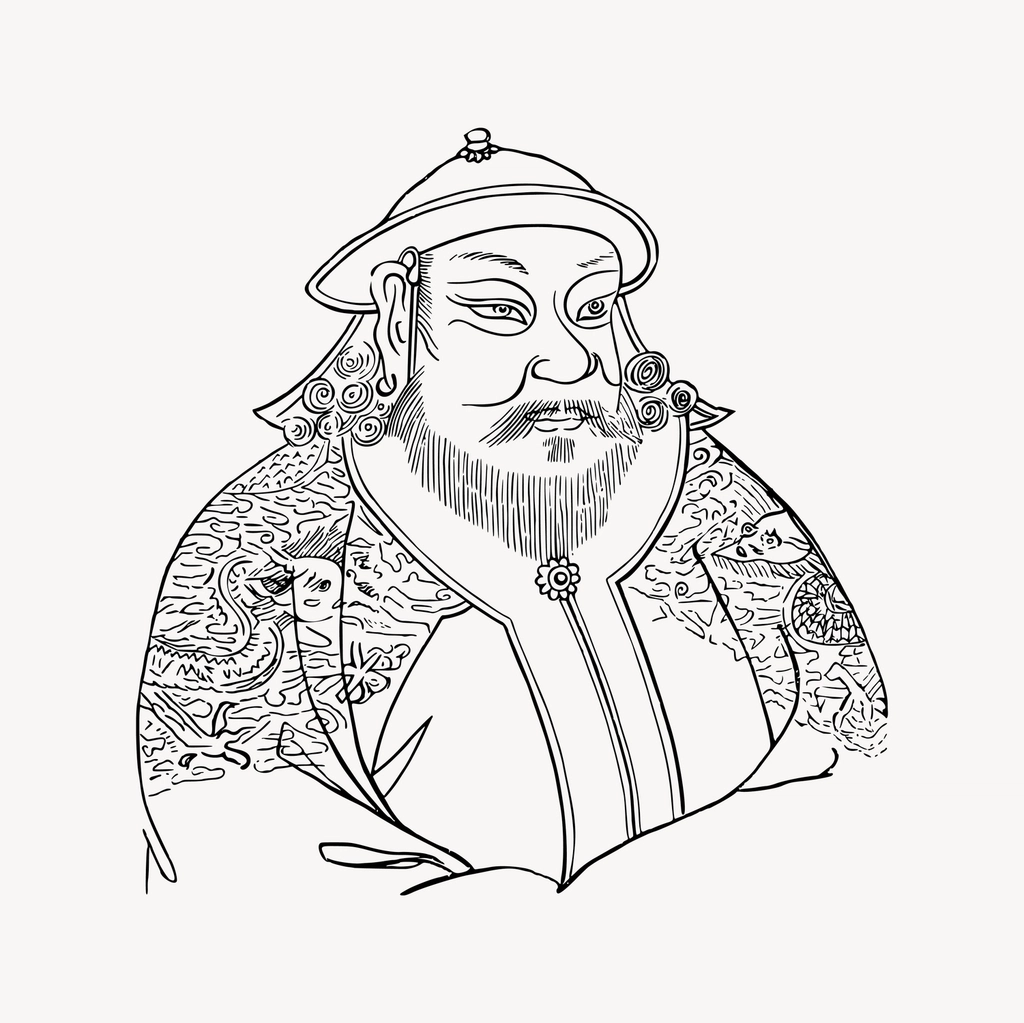 Kublai Khan clipart, drawing illustration