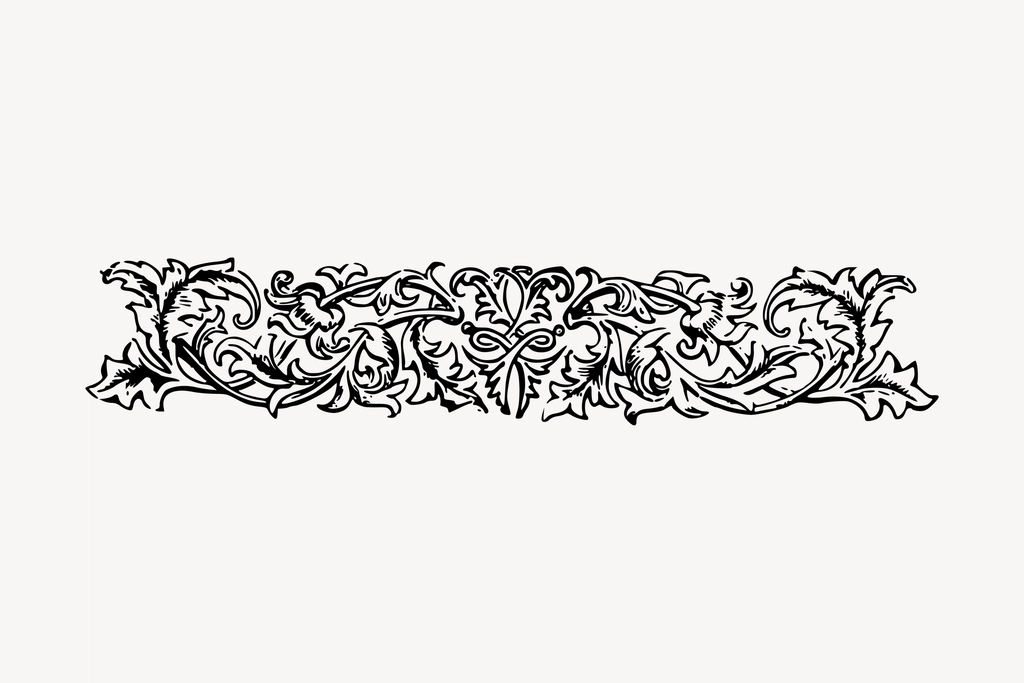 Leaf ornament clipart, drawing illustration