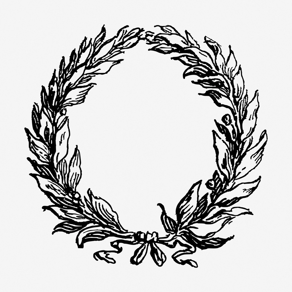 Leafy wreath hand drawn frame