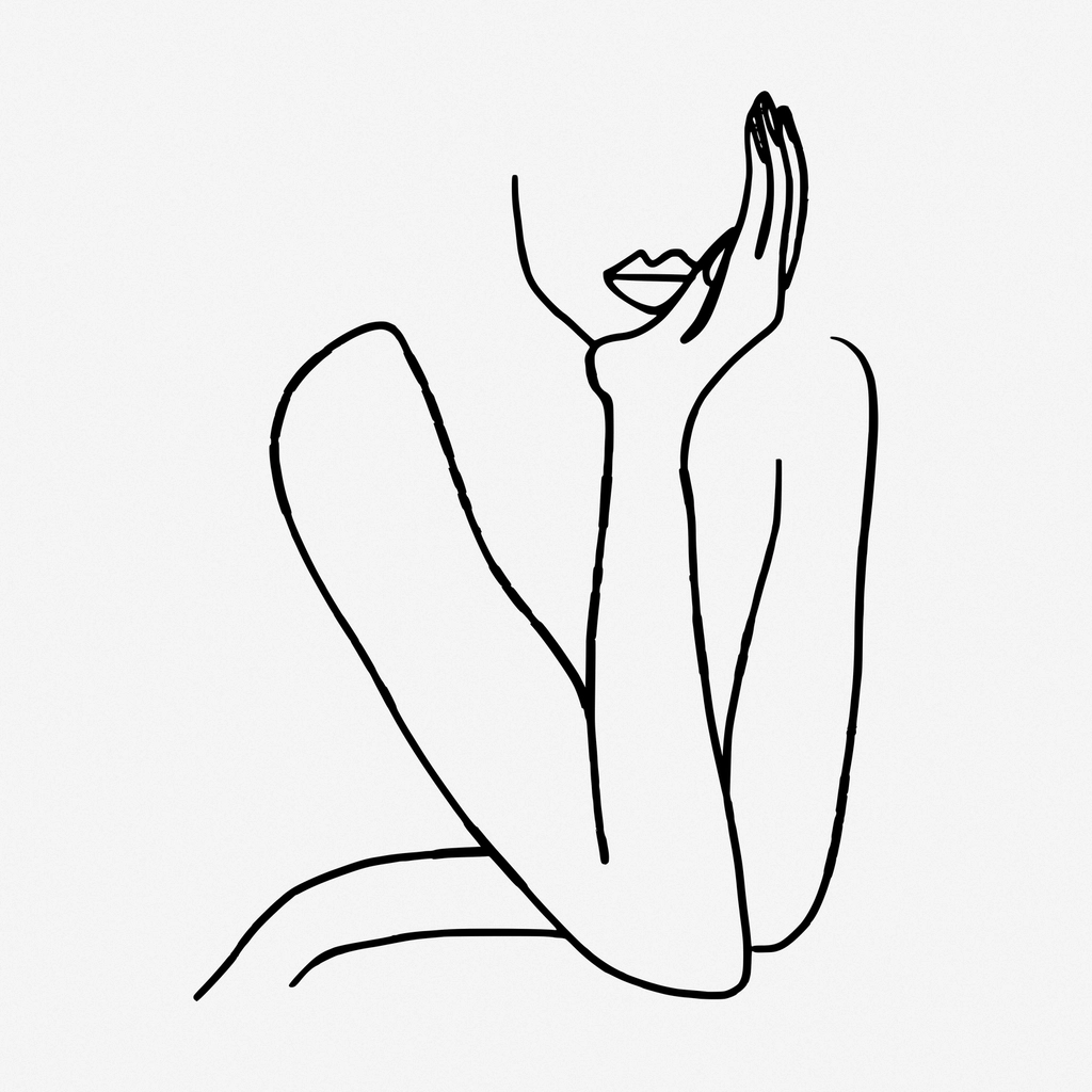 Line art woman, hand drawn