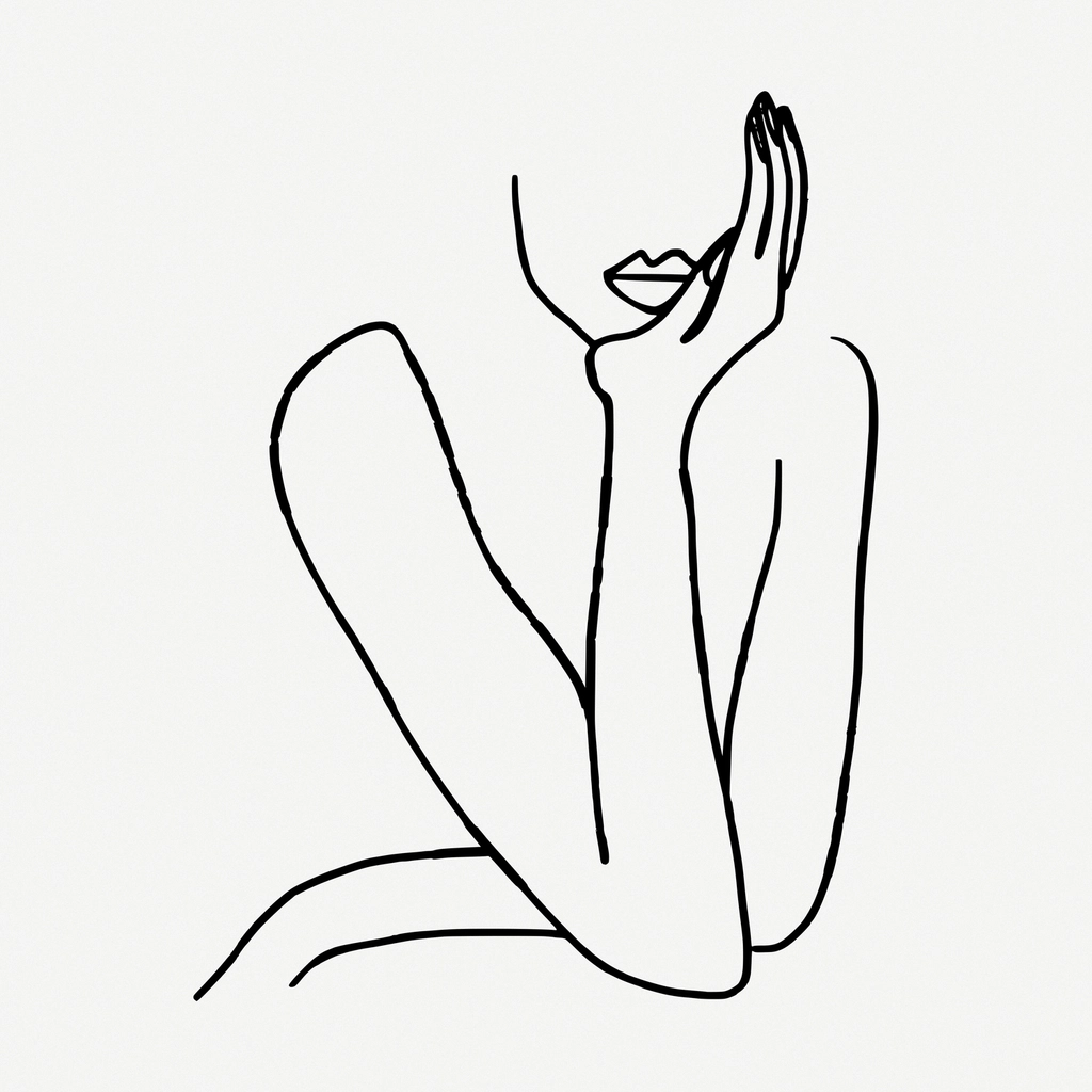 Line art woman, human illustration