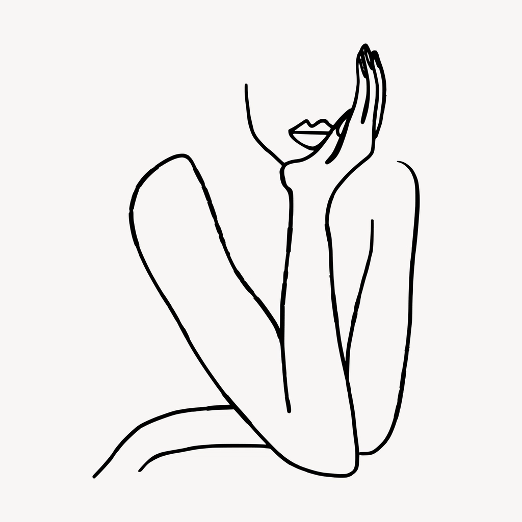 Line art woman illustration vector