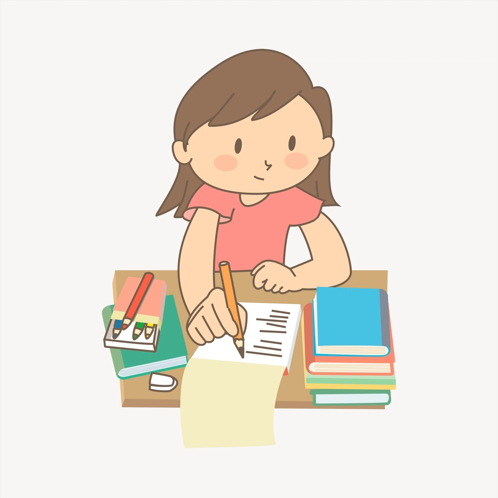 Little girl clipart, cartoon character