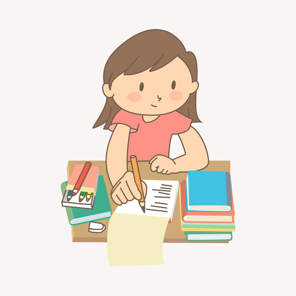 Little girl clipart, cartoon character