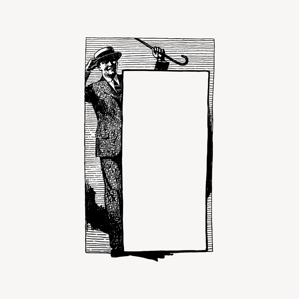 Man suit frame clipart, drawing