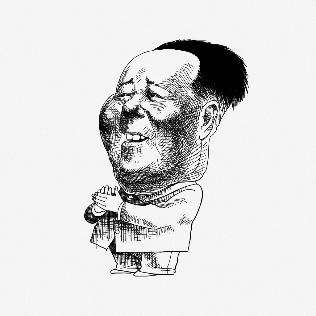 Mao Zedong caricature clipart, drawing