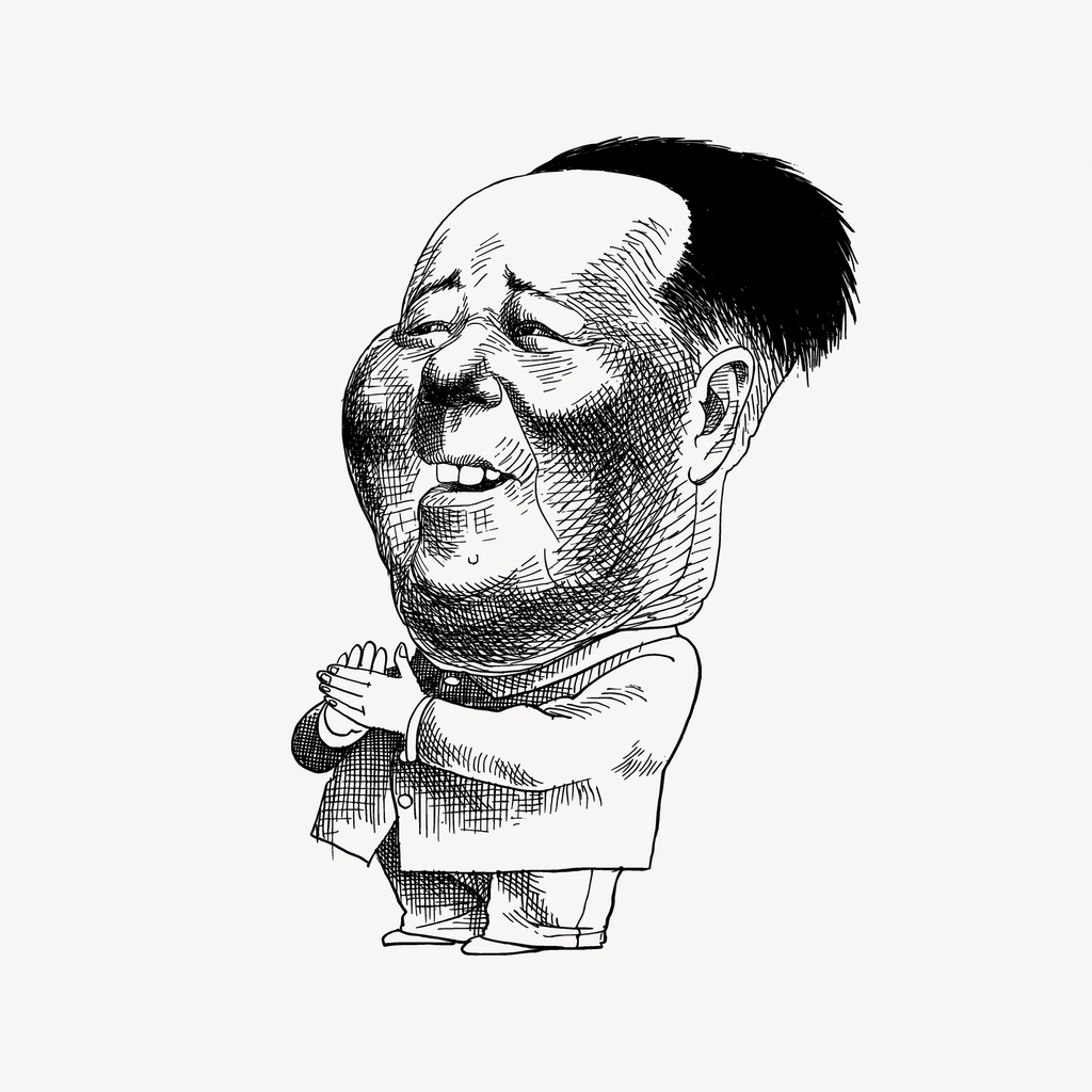 Mao Zedong caricature clipart, drawing