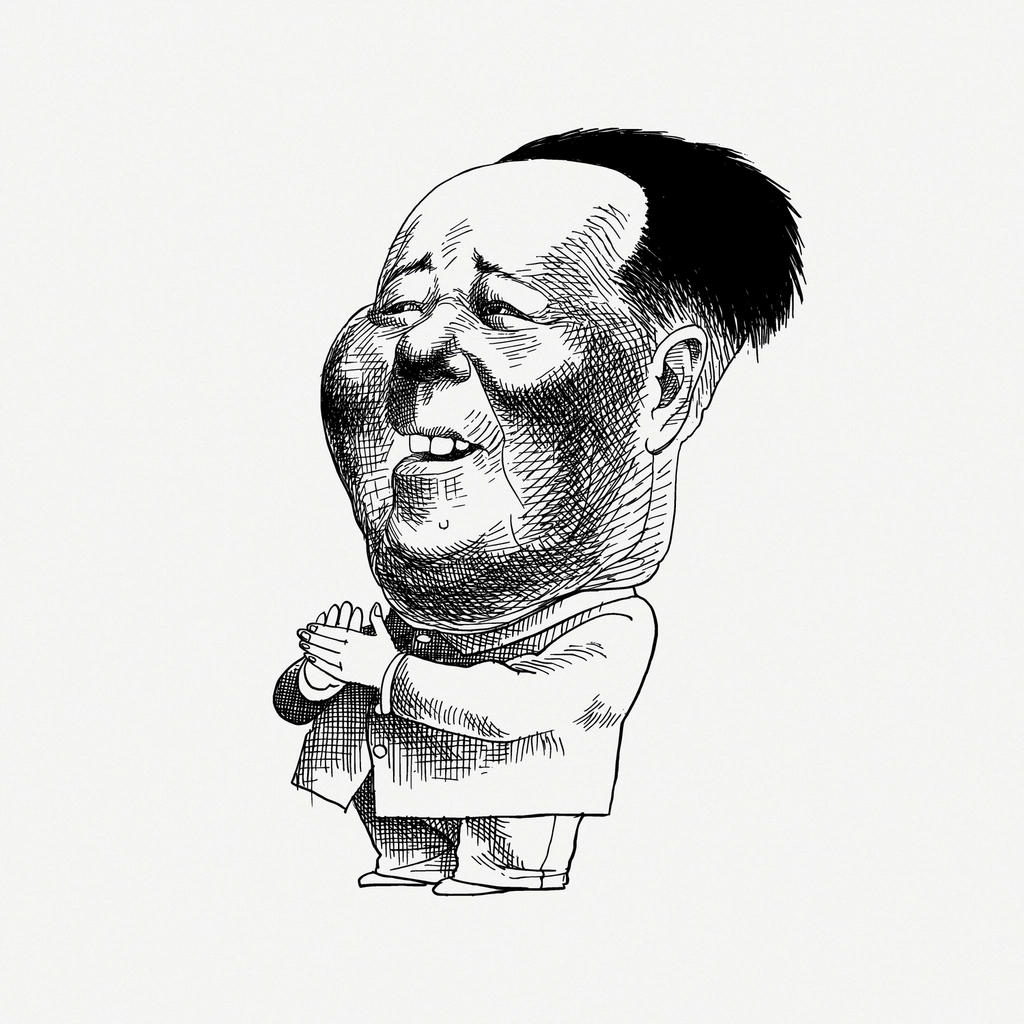 Mao Zedong caricature clipart, drawing