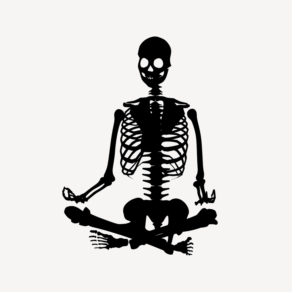 Meditating skeleton clipart illustration vector