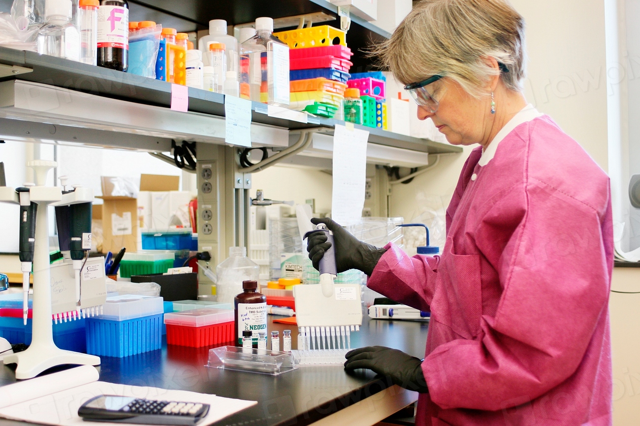 Microbiologist preparing for antibody testing