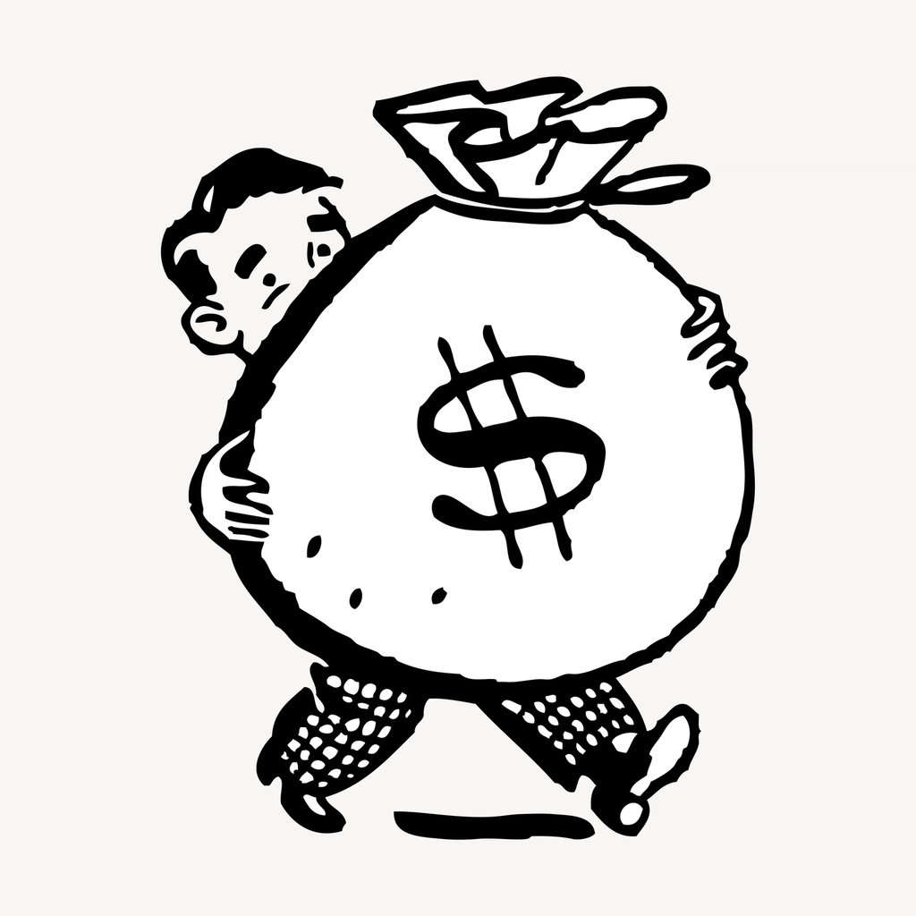 Money bag hand drawn clipart