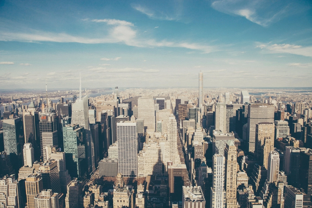 New York City skyline bright