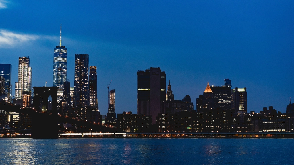 New York City skyline night