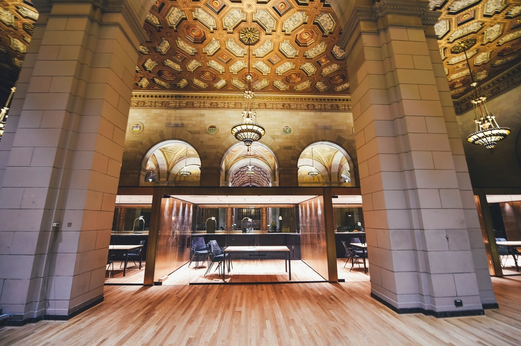 office space high ornate ceiling