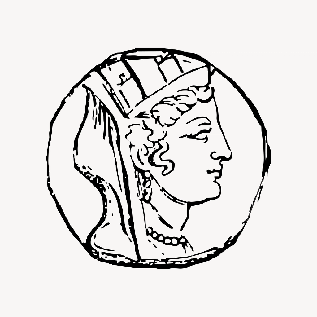 Old coin clipart, drawing illustration