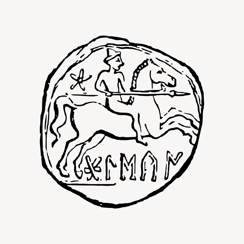Old coin clipart, drawing illustration