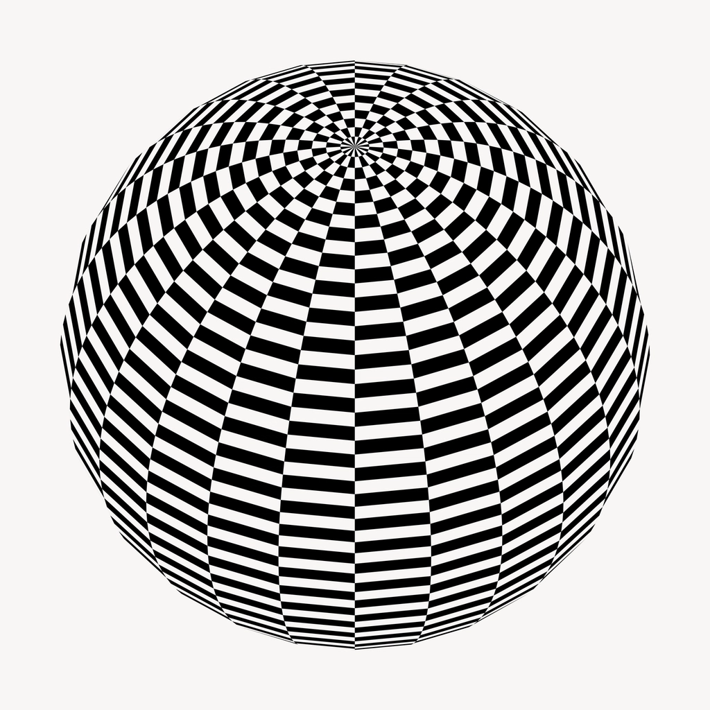 Optical illusion globe clipart, abstract