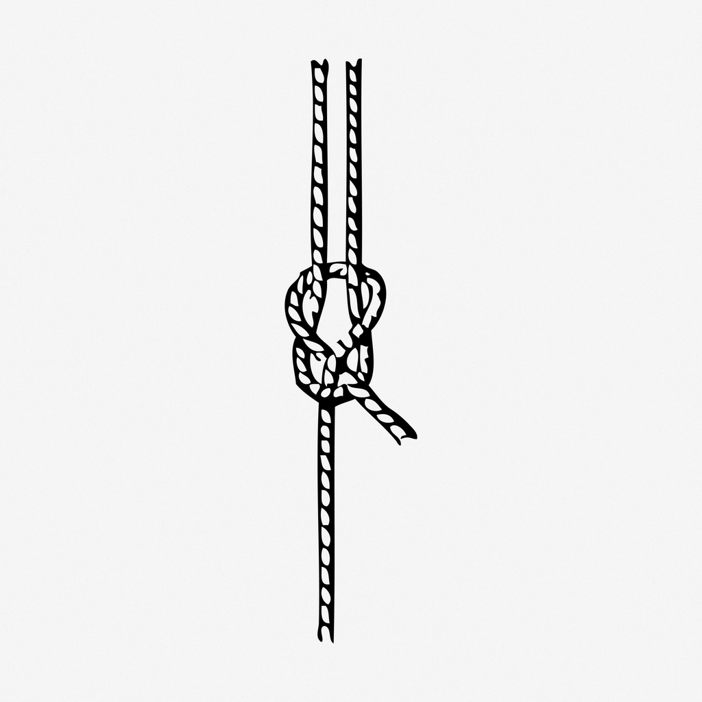 Overhand knot rope hand drawn
