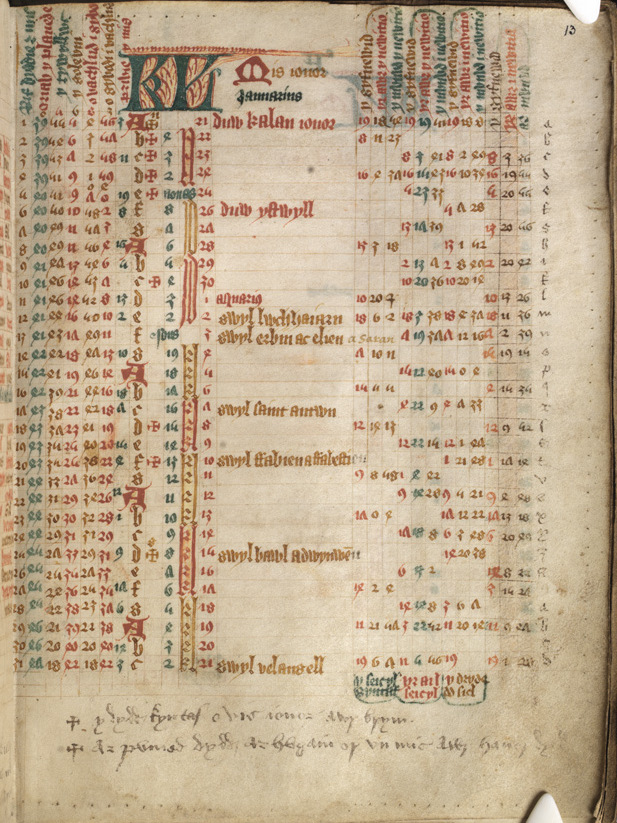 P. 13 a calendar of saint days