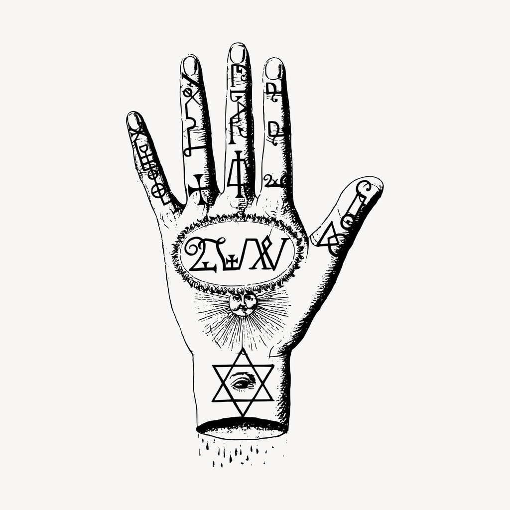 Palm reading hand drawn clipart