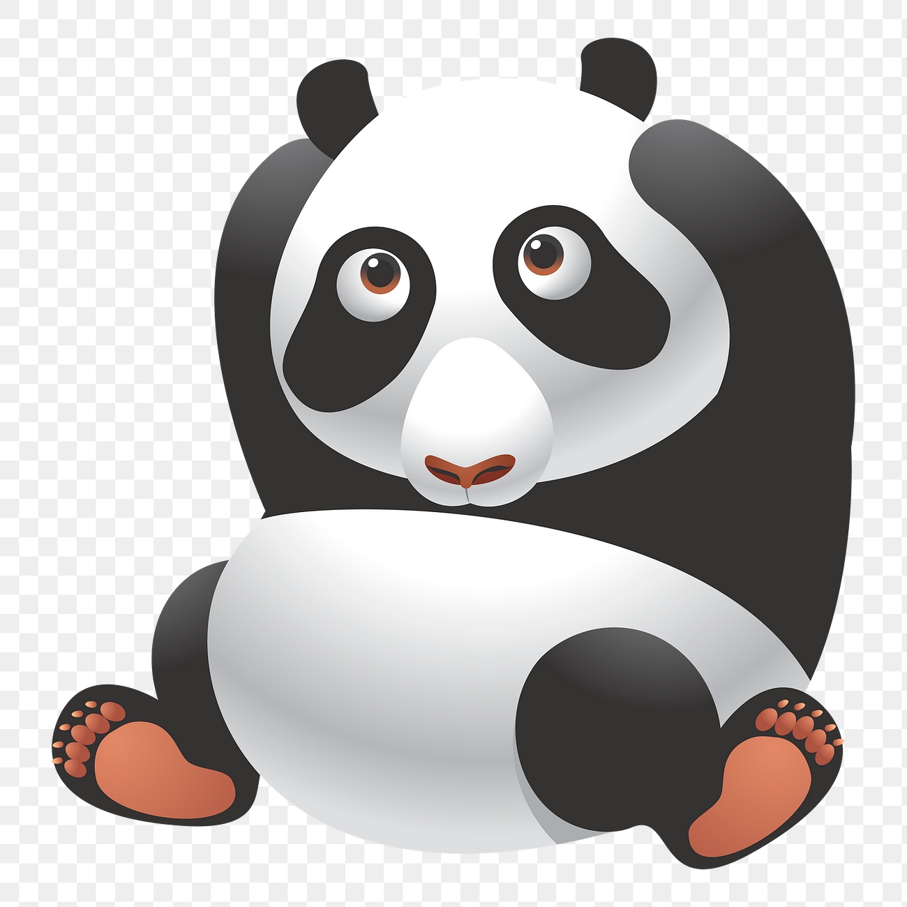 Panda png sticker, cute animal