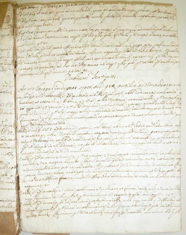 Paper ms. leaf of Christian theological notes in a post-medieval (early modern?) hand used as binder's waste (front free endpaper)