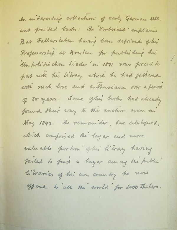 Paper slip with ms. description in English of this work affixed to front pastedown of volume