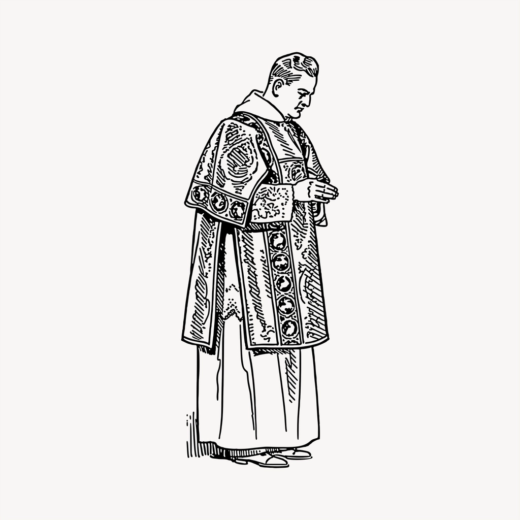 Pastor clipart, vintage hand drawn