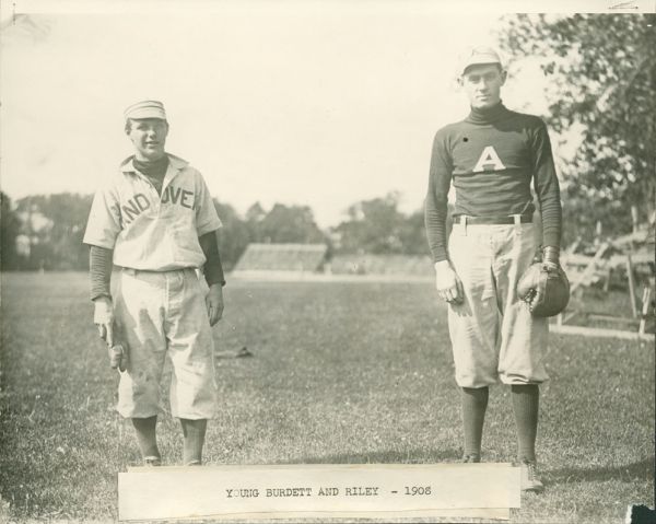 Phillips Academy Baseball players: Young Burdett and Riley, 1908