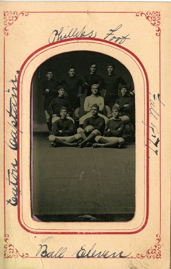 Phillips Academy Football Team, 1877. Scrapbook of Mathias Welsh, Class of 1882