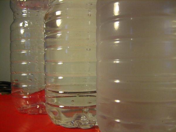 Plastic PET Water Bottles: Empty, Full, Cold
