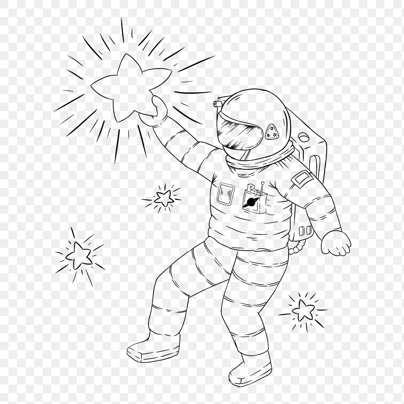 Png astronaut line art sticker