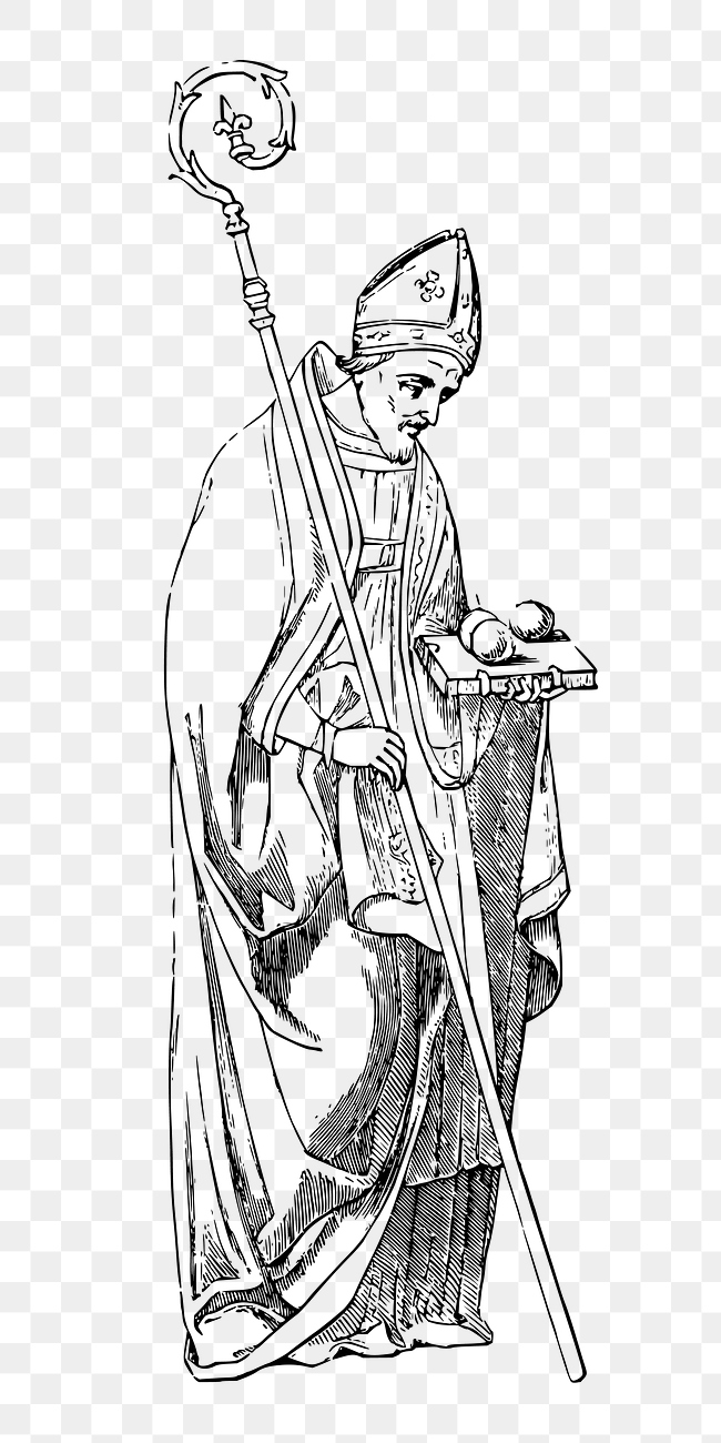 PNG Bishop line art vintage