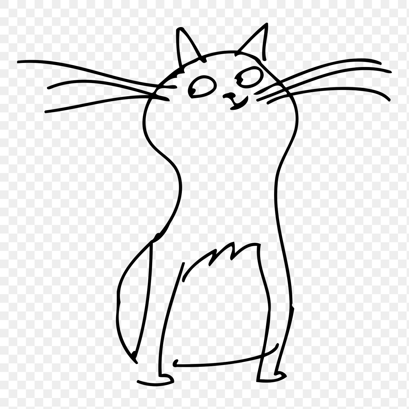 Png cat line art sticker
