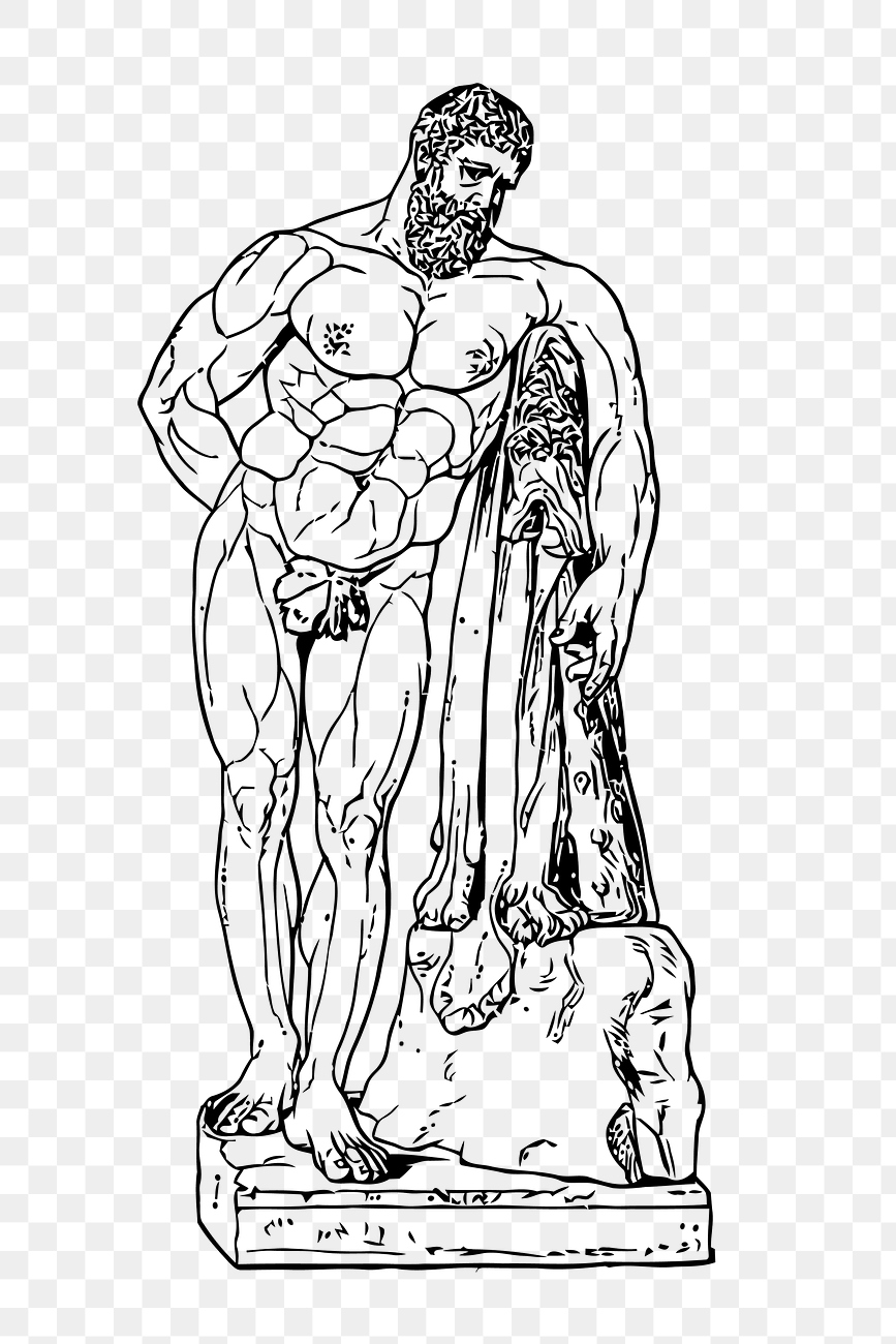 PNG Herakles line art, clipart