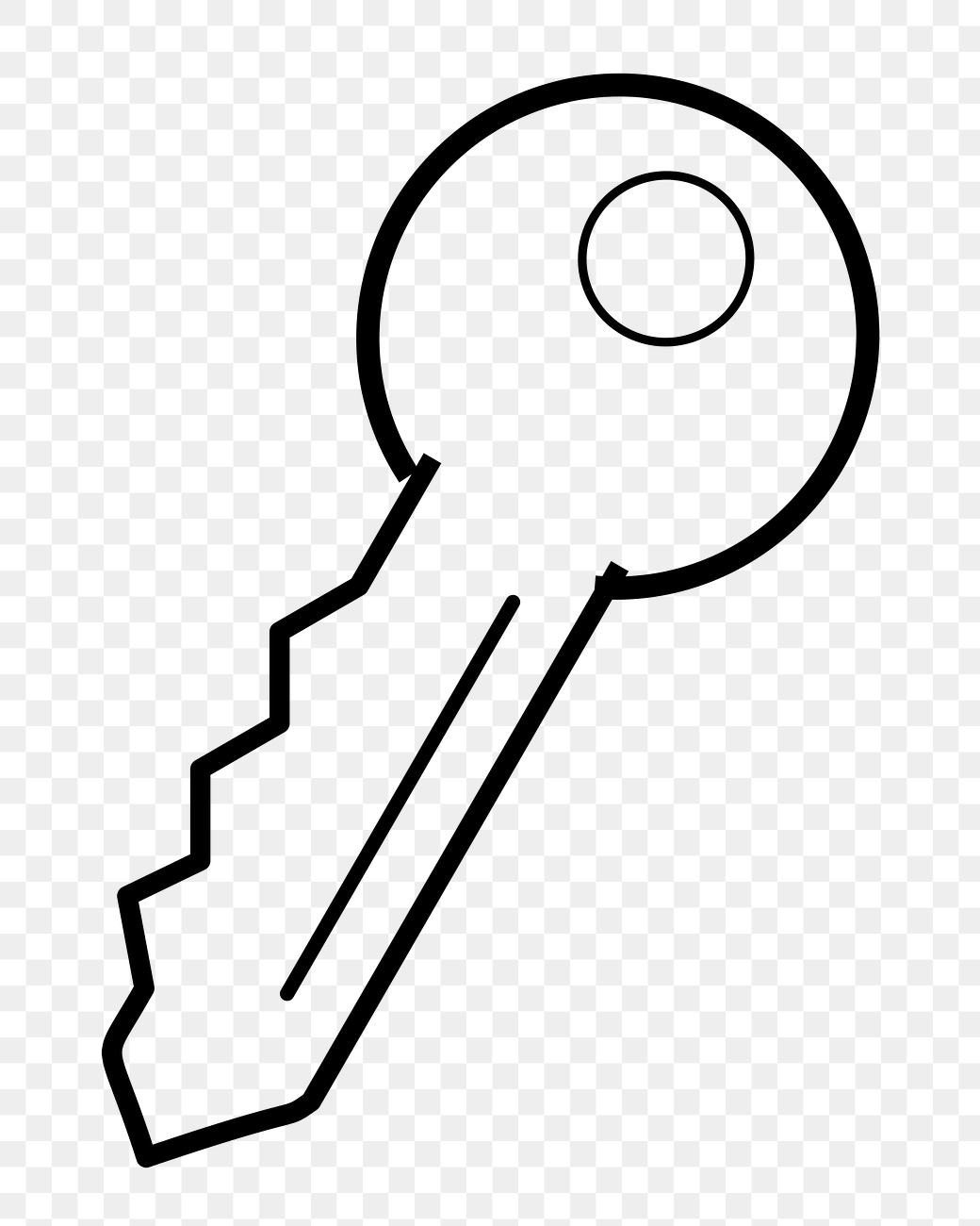 PNG Key line art sticker