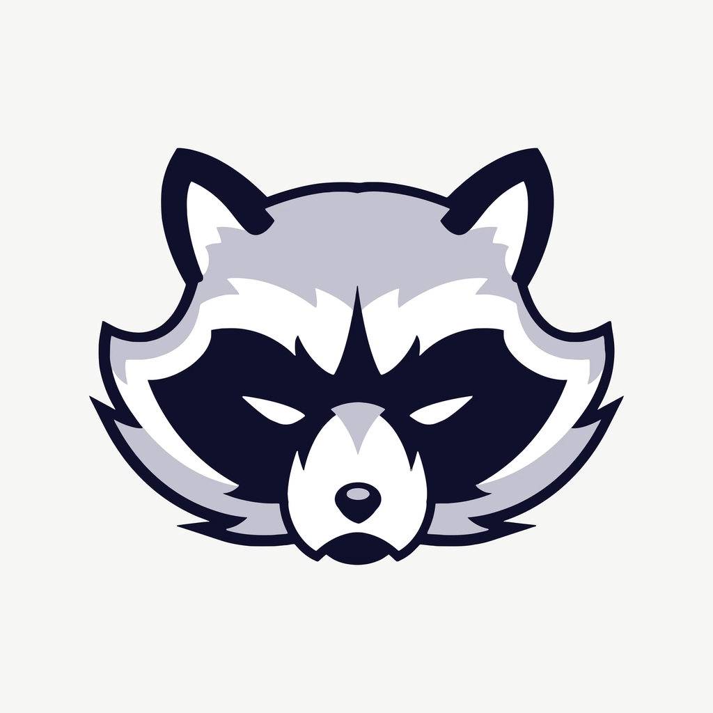 Raccoon icon clipart, illustration psd