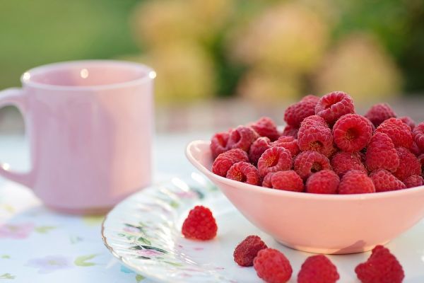 Raspberries in breakfast