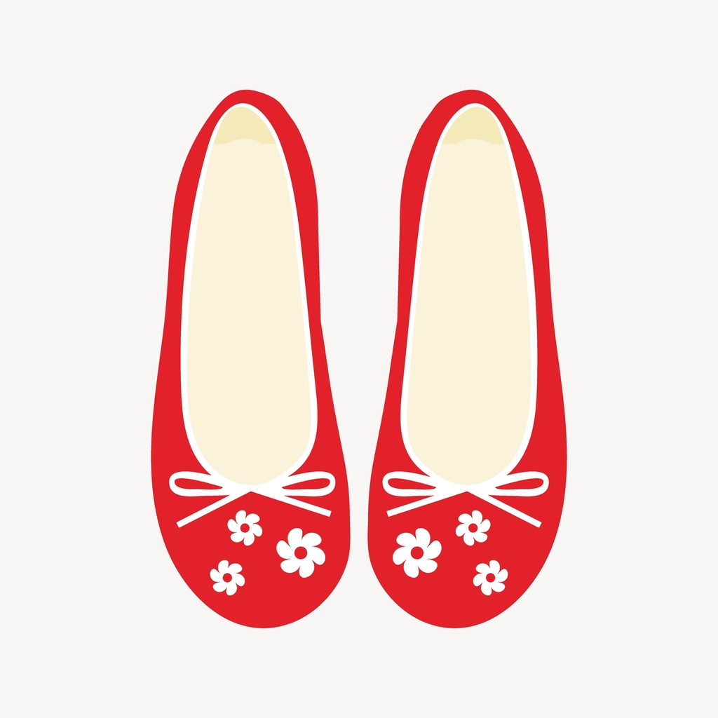Red shoes collage element vector