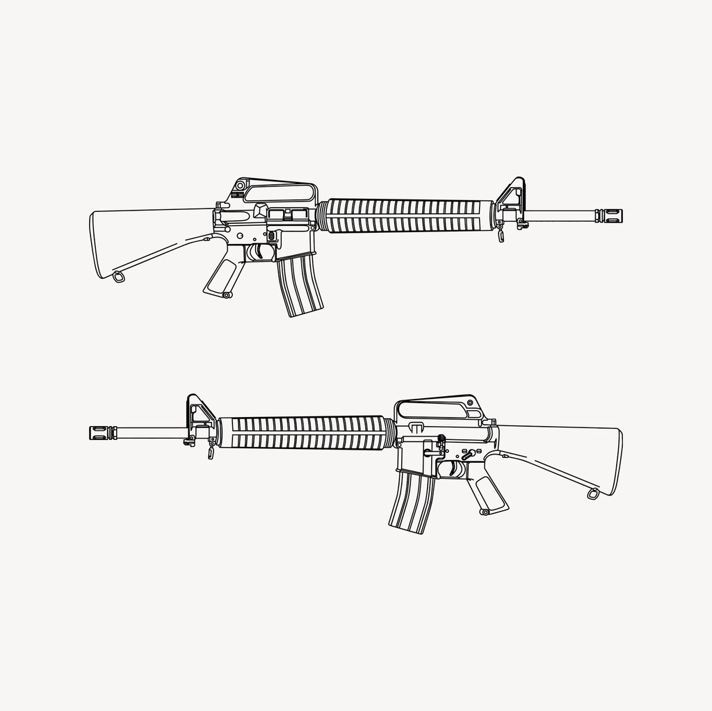 Rifle clipart, drawing illustration vector
