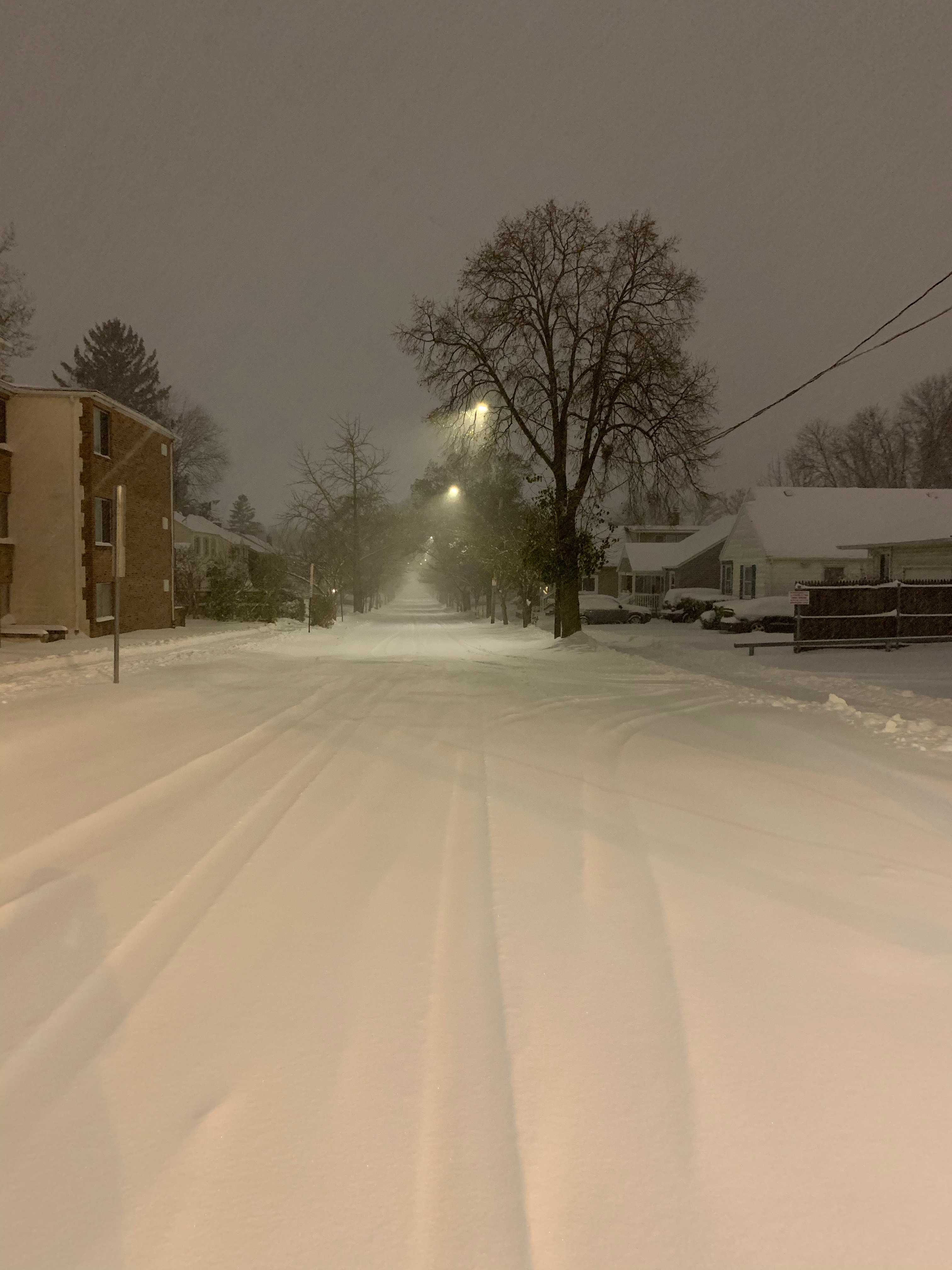 Rochester road during winter snow