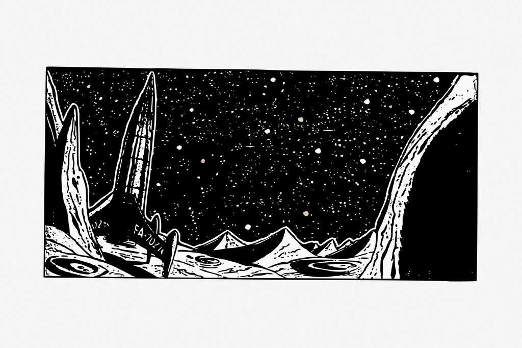 Rocket hand drawn illustration